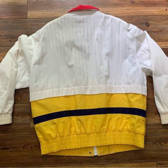 IZZI SPIRIT Vintage Jacket Sz Large Nautical Retro Preppy White And Yellow - Picture 13 of 13